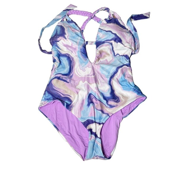 Becca Rebecca Virtue ORCHID MULTI Agate Skylar One-Piece Swimsuit - Picture 2 of 8